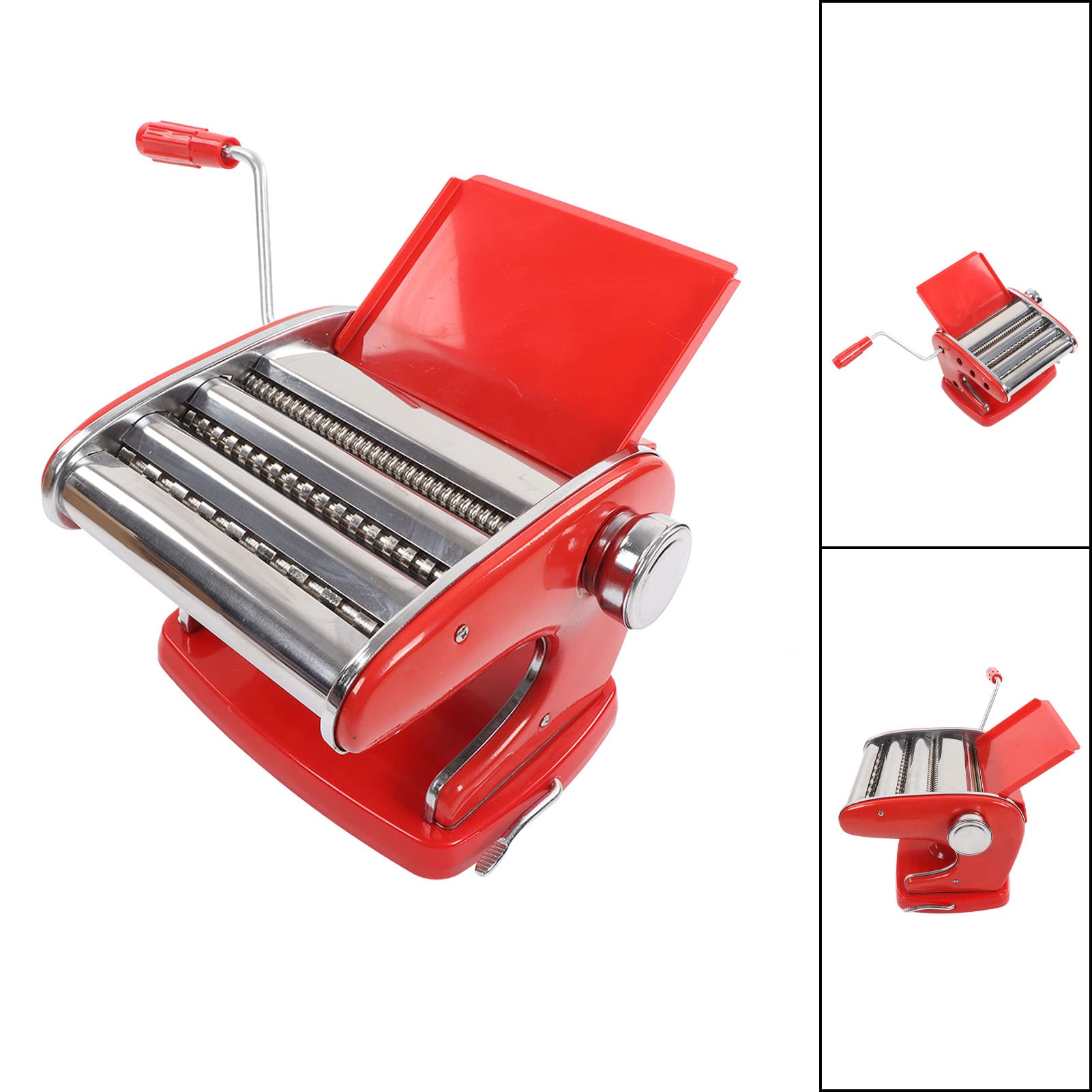 Máquina para Hacer Pasta, Fabricante de Fideos Manual de Acero Inoxidable con 6 Engranajes para Albóndigas Frescas y Fettuccine para Chefs Caseros (Hoja de ventosa tipo 3)