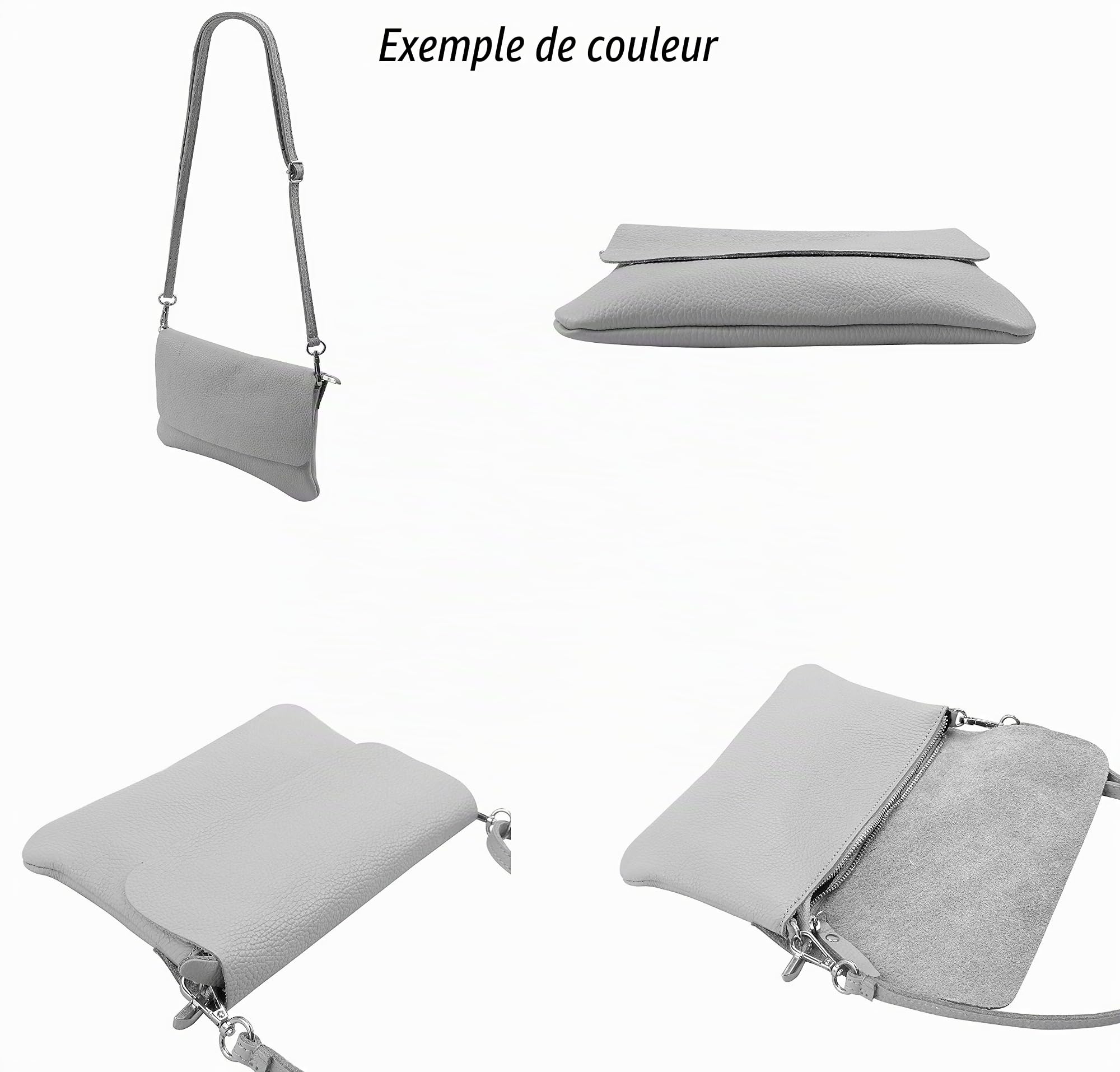 SH Leder Ely G149 Sac à bandoulière en cuir véritable 24,50 x 15 cm