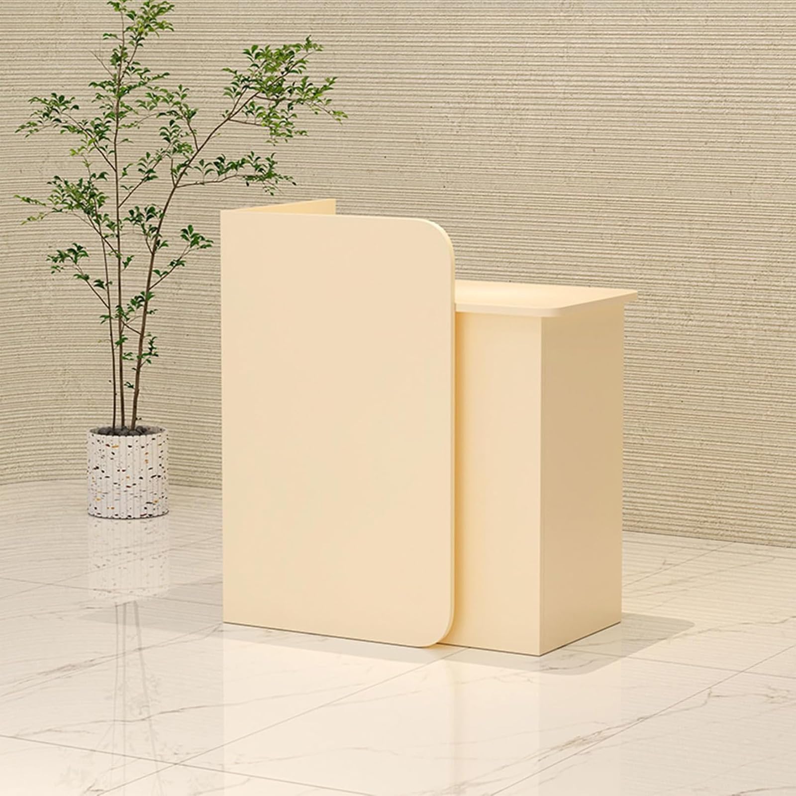 Bancone ricevute in legno con cassetti per mercati e minimarket, design elegante con cactus, perfetto per casa, ufficio e segreteria, 60 x 45 x 95 cm