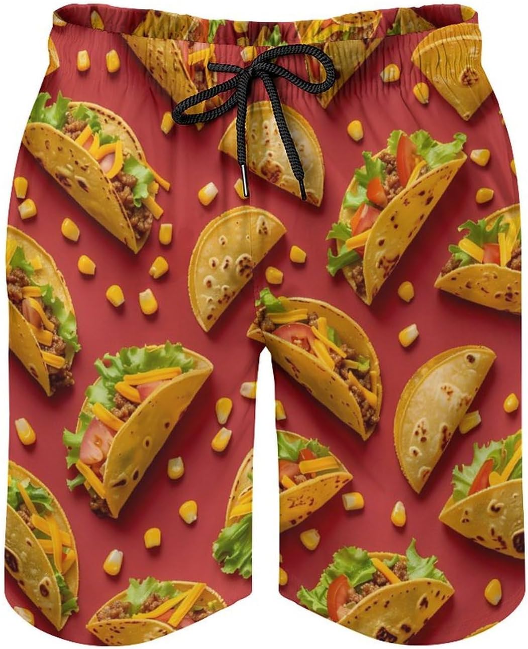 Tacos-Mexican Food Casual Men's Swim Trunks Novelty Summer Beach Shorts Swimwear with Pocket