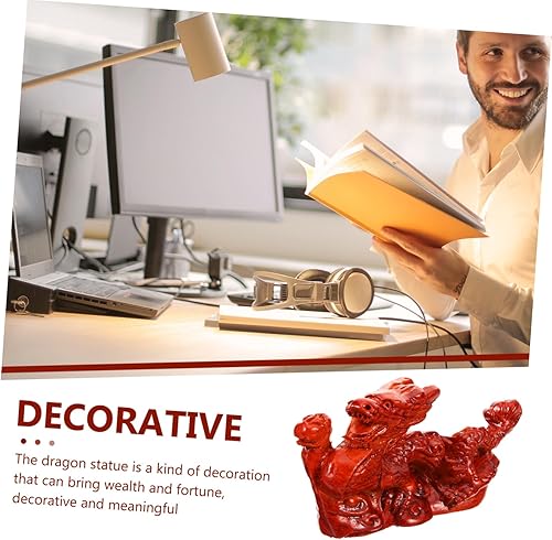 Miniatura 7 de Housoutil Estatua de dragón chino de madera Fengshui, dragón del zodiaco chino, figura coleccionable, riqueza suerte, escultura de animales para