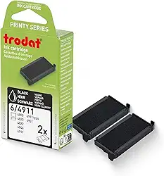 Trodat Almofadas de substituição, carimbo 4911 impresso, pacote com 2, preto