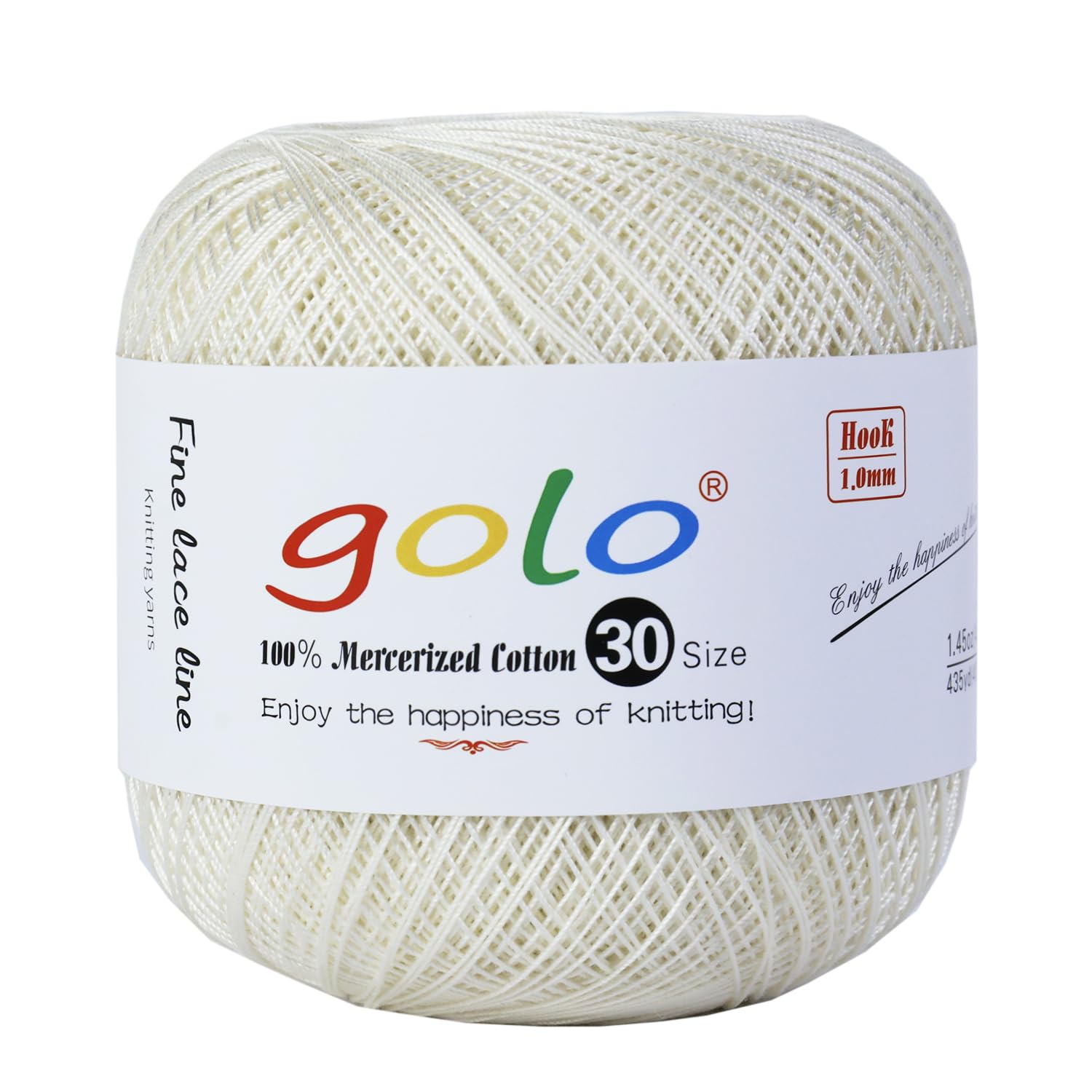 golo Crochet Thread Size 30 Yarn for Hand Kniting Tatting Classical White 222 — image 1
