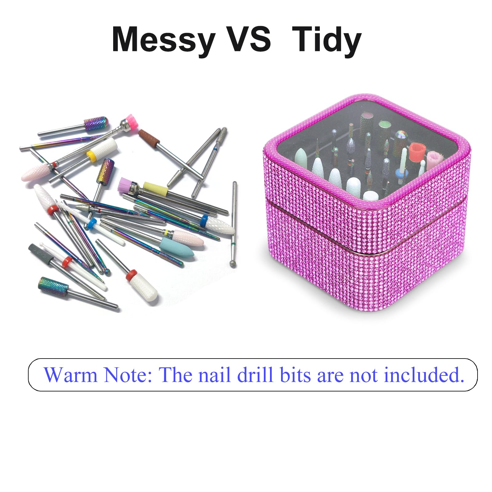 Ankey Nail Drill Bits Holder Case- 30 Holes Dustproof Rhinestone Nail Bits Box Efile Displayer Organizer Container for Manicure Tools - Image 4