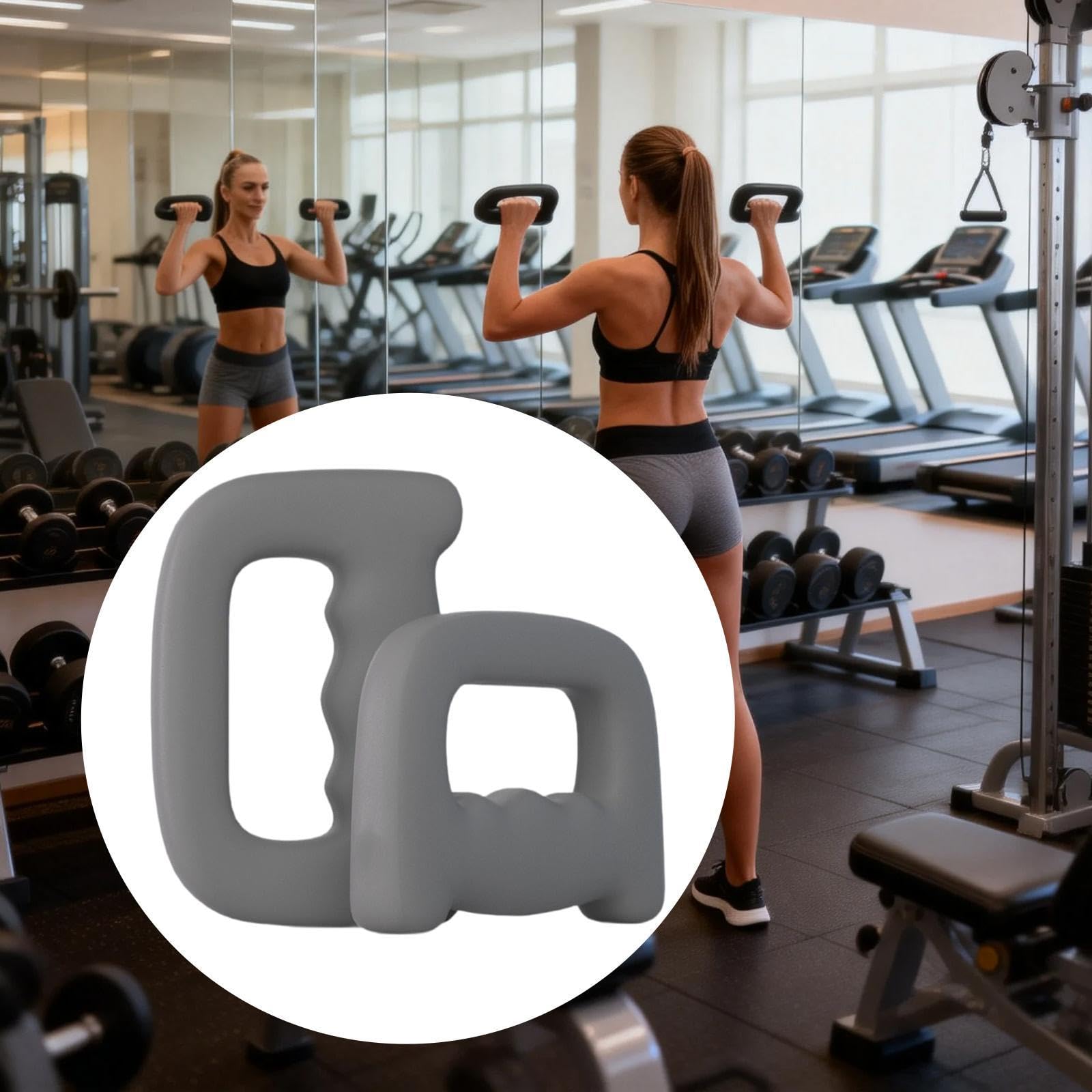 2 Pezzi Manubri Fitness Ergonomici Antiscivolo Ghisa Sagomata Impugnatura Nonslip Ideali per Allenamento Petto Braccia Spalle Curl Usati in Casa Uffic, Grigio 1.5 kg