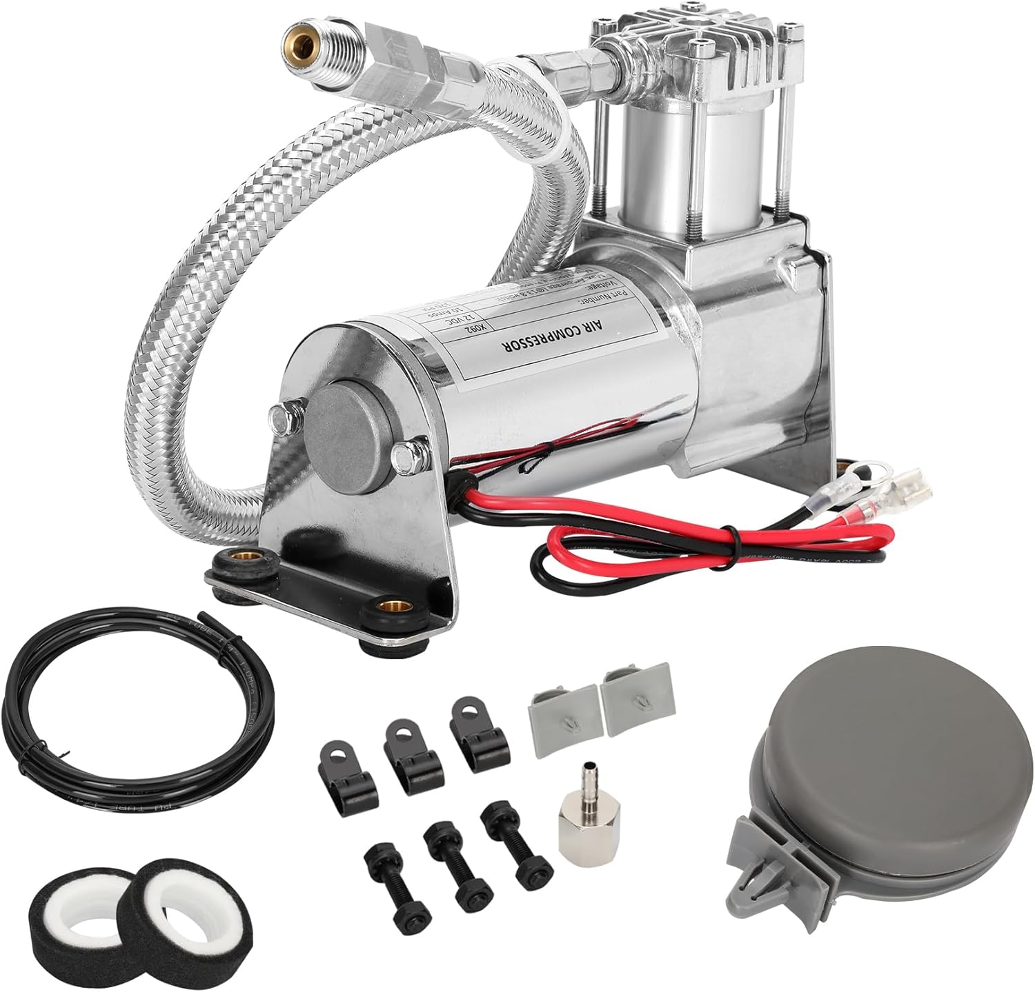 12V Heavy Duty 444c Air Compressor Kit - 120 PSI,Replacement for Air Lift 16092 16192, 16092 Air Compressor System Applicable to Train Horns, Air Horns, Pneumatic Suspension and Train Horn System