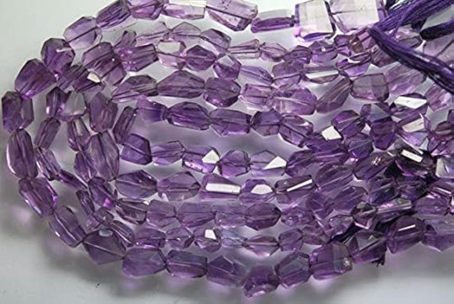 Améthyste du Brésil nuggets facettés 8-12mm pour perles de lithothérapie et création bijoux DIY