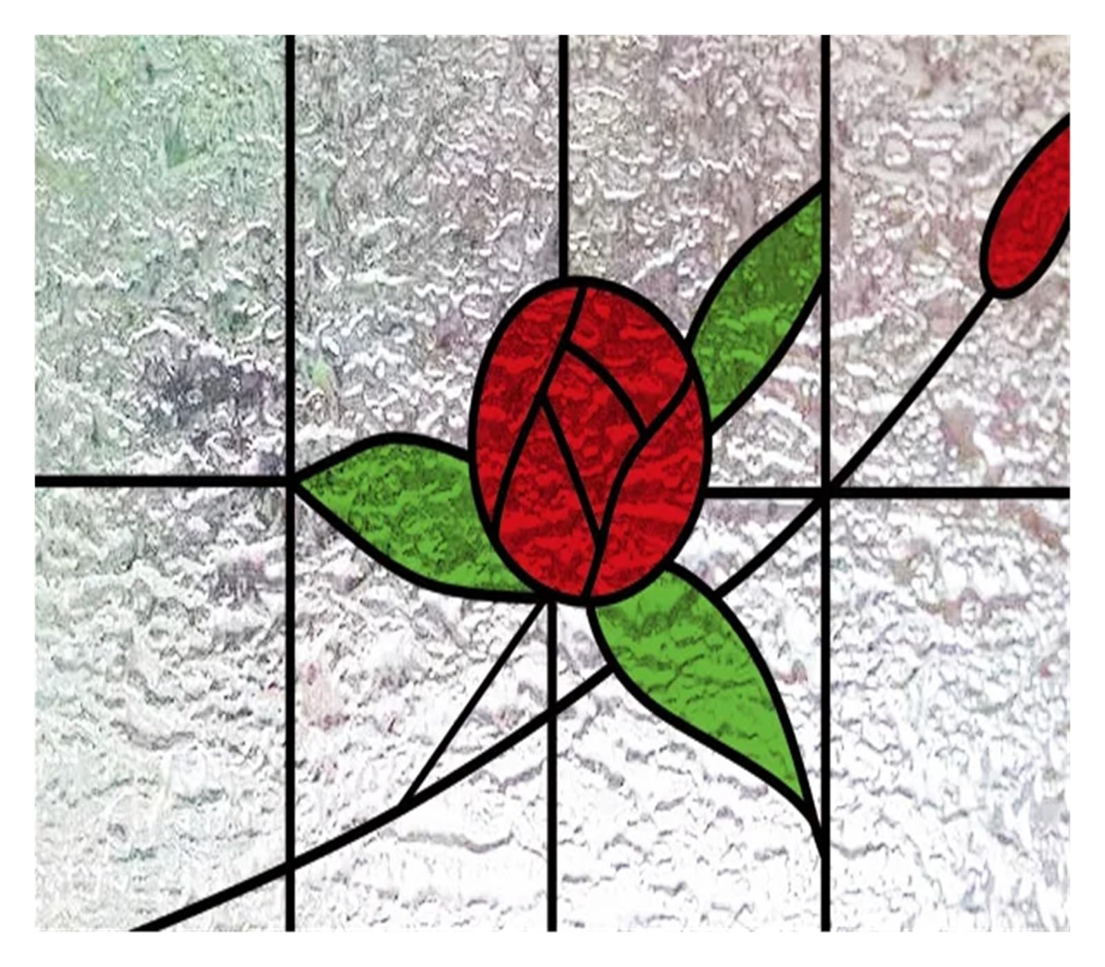 SHALLEZSOU Window films 3D Matte Window Film Stained Glass Decorative Sticker Privacy Frosted Static Cling Home Decal