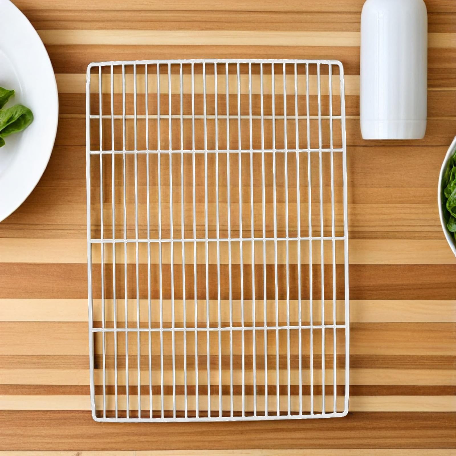 Estante Organizador para Congelador de Hierro Blanco, 3 Piezas, Mejora la Visibilidad y Facilita el Acceso en Almacenamiento de Cocina