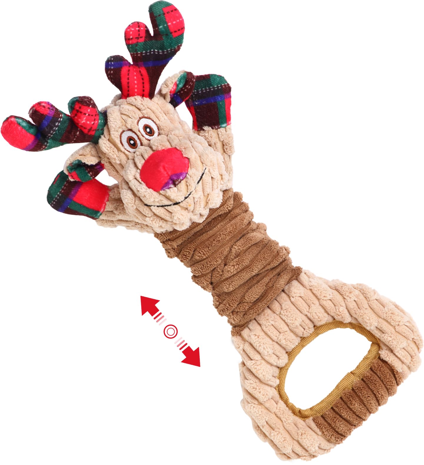 Christmas Interactive Dog Toys for Small Medium Large Dogs Christmas Squeaky Plush Dog Toys Stretchable and Crinkle Paper