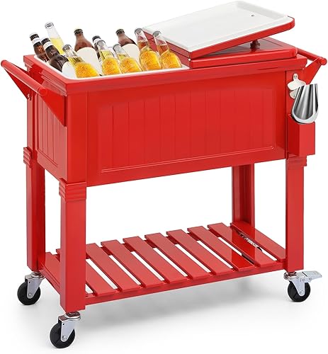 MADOG Classical Cooler with Wheels and Handle Outdoor Coolers for Patio and Deck Entertaining Rolling Cooler Large Cooler with Wheels Ice Cooler