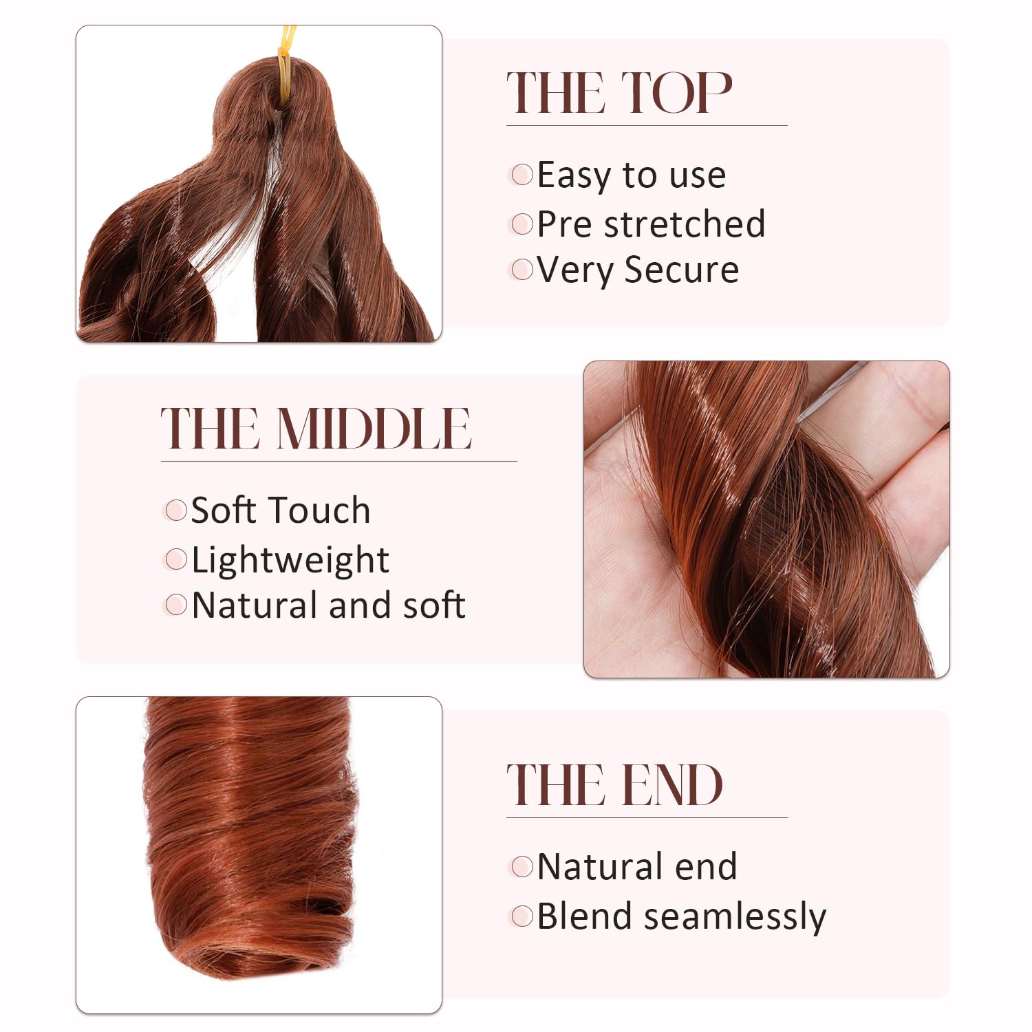 S-noilite French Curl Braiding Hair 24 inch 3 Pack Loose Wavy Spiral Curly Crochet Hair Deep Wave Synthetic Extensions for Braiding Pre Stretched Bouncy Braiding Hair - Image 4