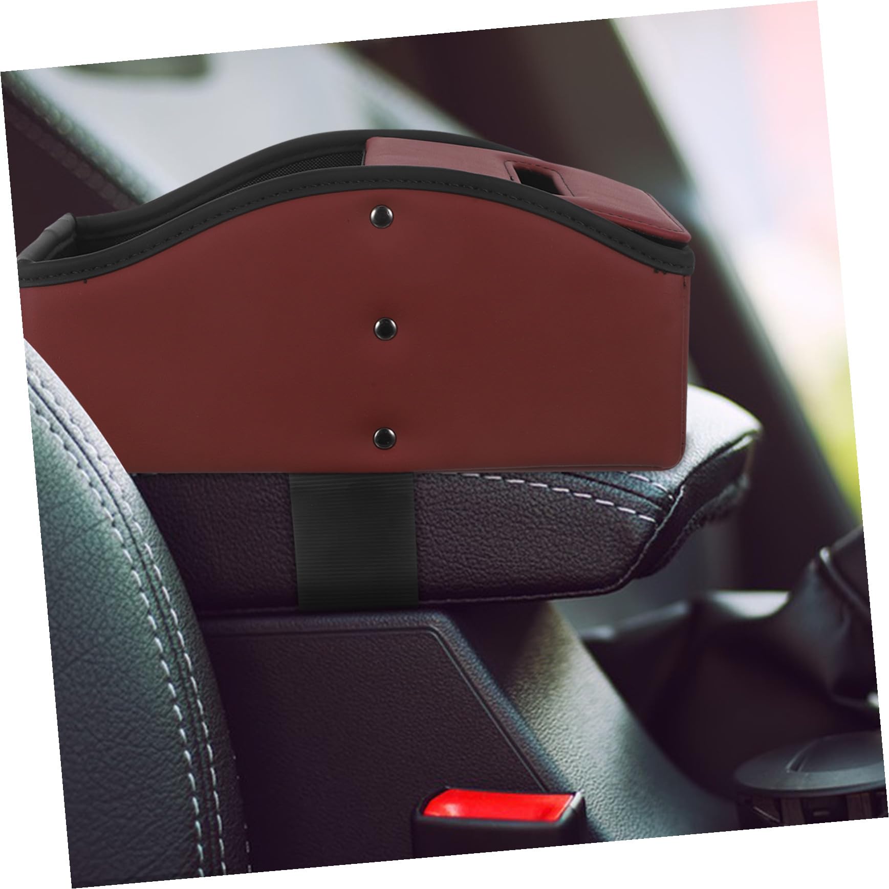 Scatola Porta Fazzoletti per Auto in PU Organizer Bracciolo Posteriore per Consolle Centrale Supporto per Tissues e Piccoli Oggetti Custodia Rosso Elegante e Pratica