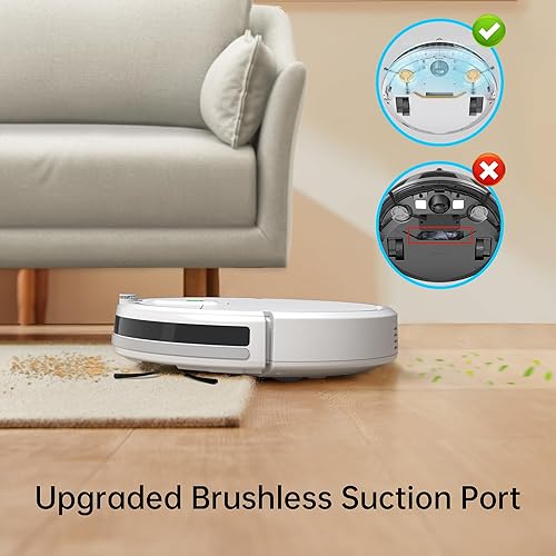 Miniatura 3 de Aspiradora robot sin enredos, aspiradora robótica de succión de 2900 Pa con control remoto, carga automática automática, largo tiempo de