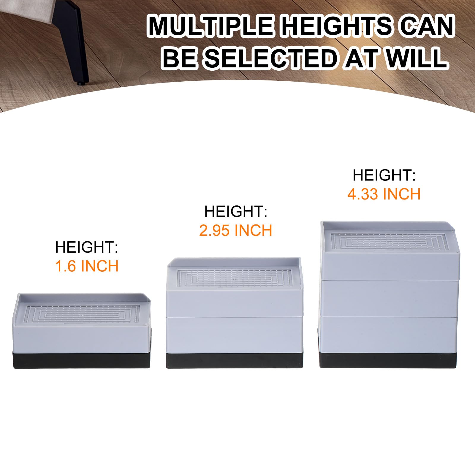 Extender Riser Block s 4 Inch Uxcell Furniture Risers 40mm Square s Adjustable Couch Lifter ...