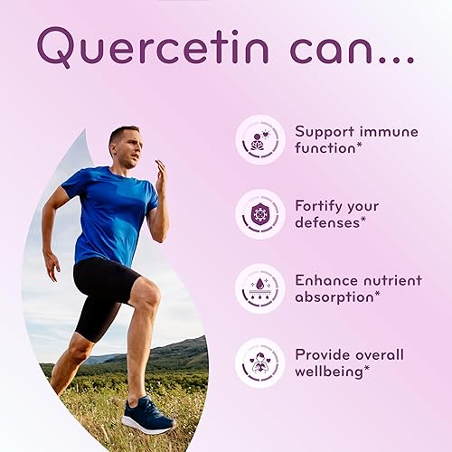 Miniatura 6 de Quercetina avanzada de zinc con fórmula de bromelina  Complejo de quercetina de triple apoyo inmunológico para apoyo diario y estacional del
