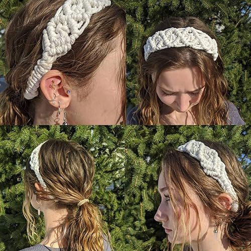 Miniatura 7 de FZBNSRKO Paquete de 3 diademas de punto hechas a mano para mujer (colores mezclados)