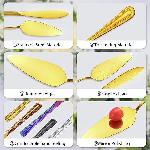 Miniatura 5 de Juego personalizado de corte de pasteles para boda, servidor de pastel de boda grabado gratis, cuchillo de pastel de acero inoxidable y juego de