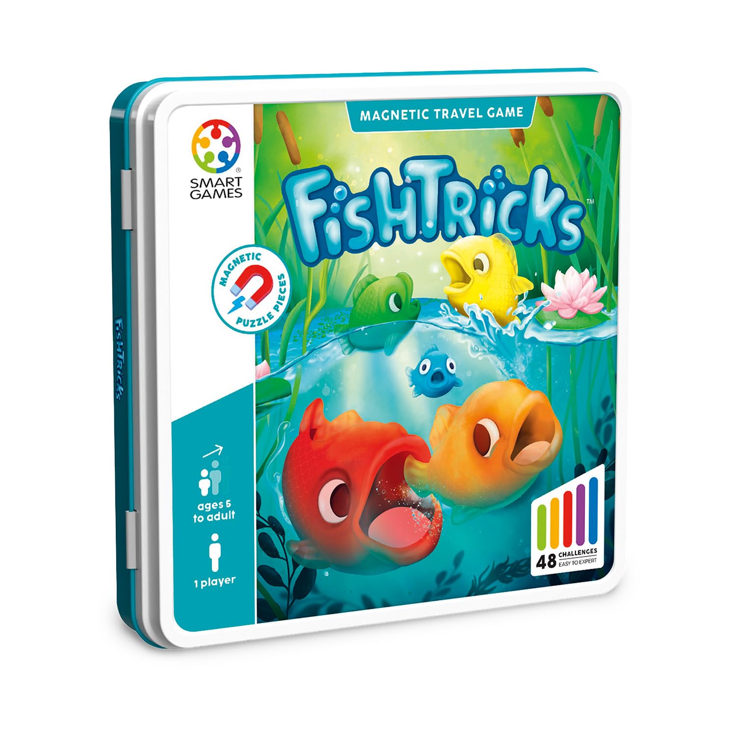 SmartGames - Fishtricks, Magentic Travel Game, 48 Challenges, Ages 5+