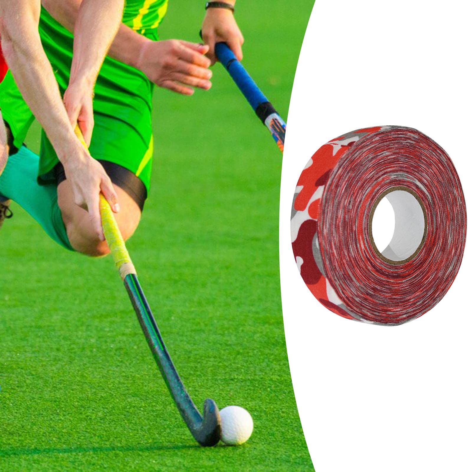 Oshhni 3X Largeur 2,5 Cm Hockey sur Glace Tissu Ruban Roller Hockey Tape Ceinture Hockey Tape pour Golf Pole Tennis Squash Raquette Sports Badminton Grip