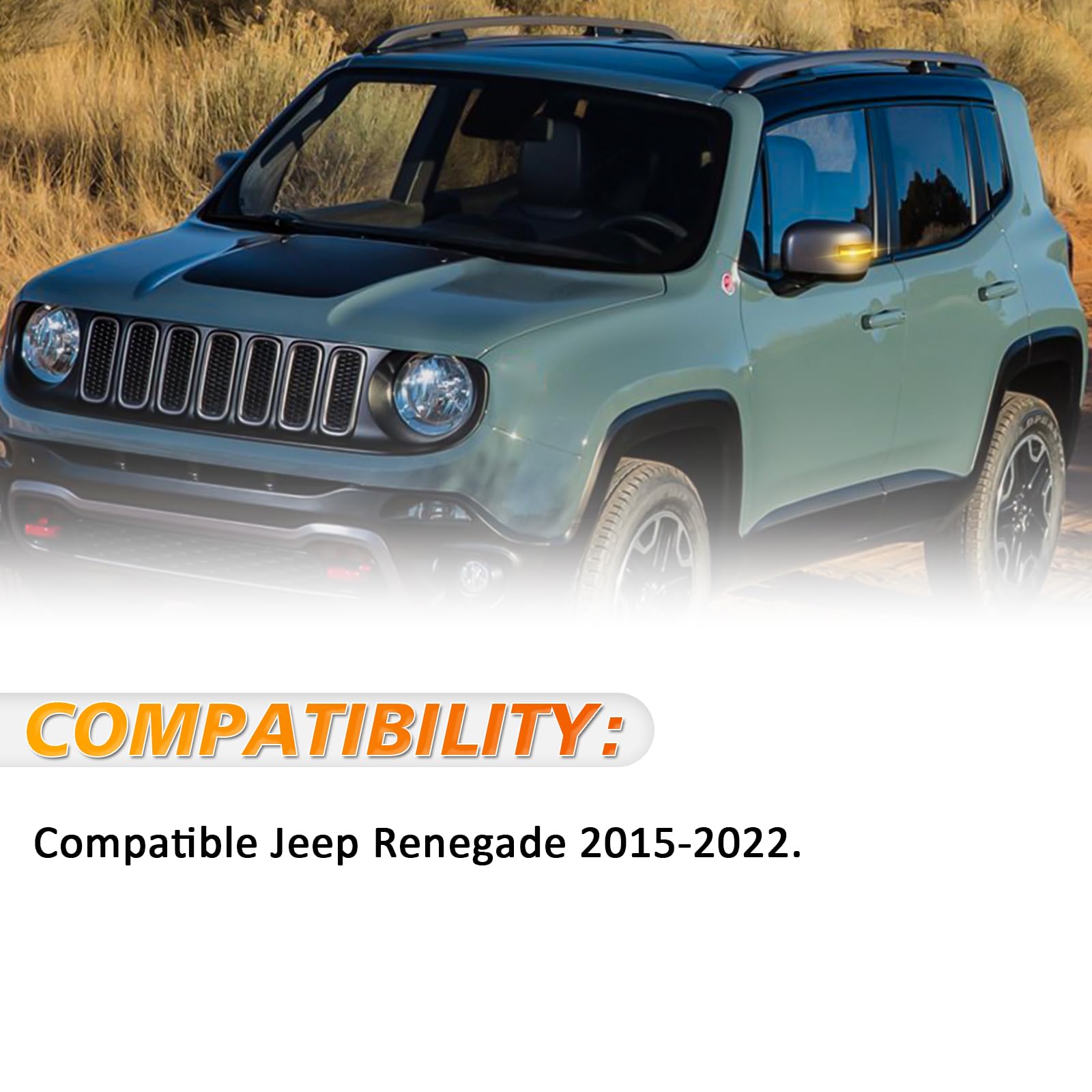 D-Lumina 2 pezzi luci LED per indicatori di direzione dinamici per specchietto laterale, indicatori di direzione sequenziali, Compatibile con Jeep Renegade 2015-2022
