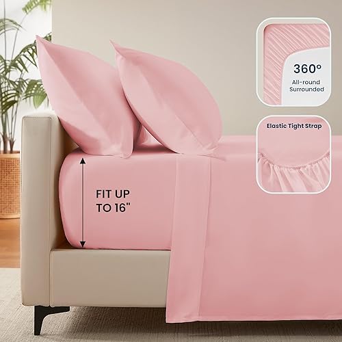 Miniatura 5 de Sleep Zone - Juego de sábanas suaves y frescas de 4 piezas sábana bajera, encimera y fundas de almohada, no se arrugan ni se decoloran, bolsillo