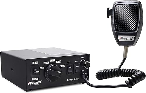 Abrams Sistema PA de sirena de policía para automóvil sirena de emergencia de escape de 200 W para vehículos sistema de sirena de montaje en consola