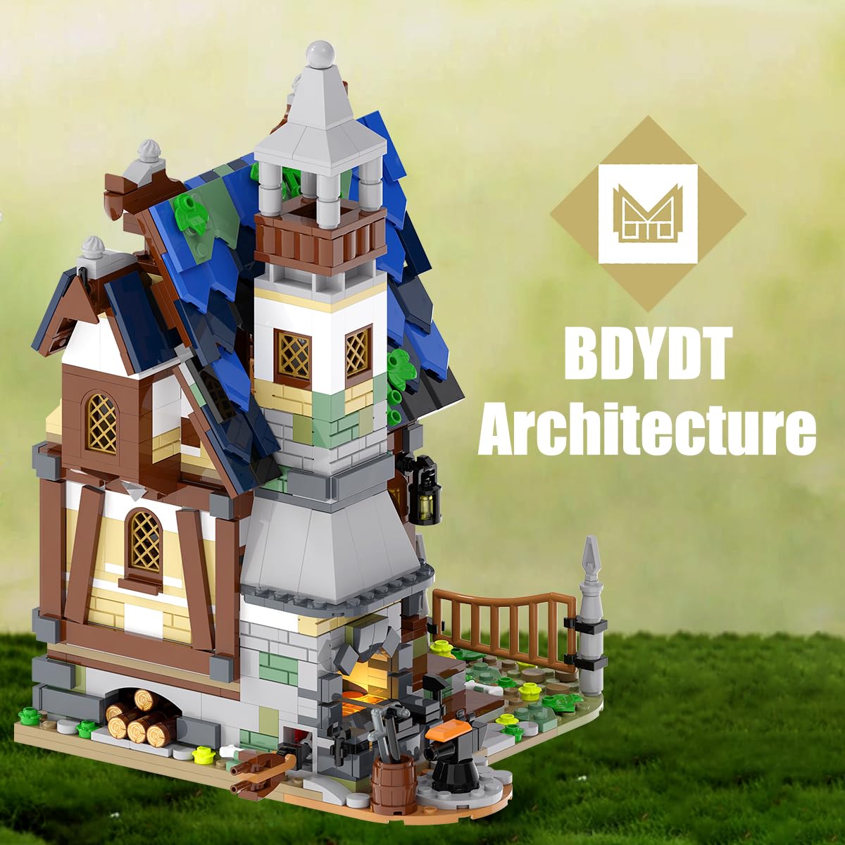 Architecture The Medieval Times Roman Blacksmith Shop Building Blocks Set（1025PCS）- Architectural Model Toys Gifts for Kid and Adult