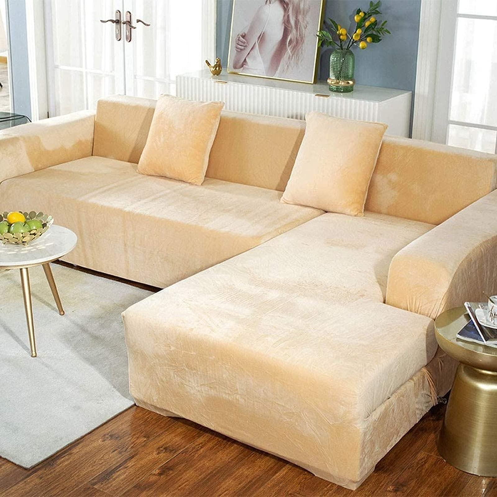 Housse de canapé velours kaki pour sublimer votre salon chaleureux