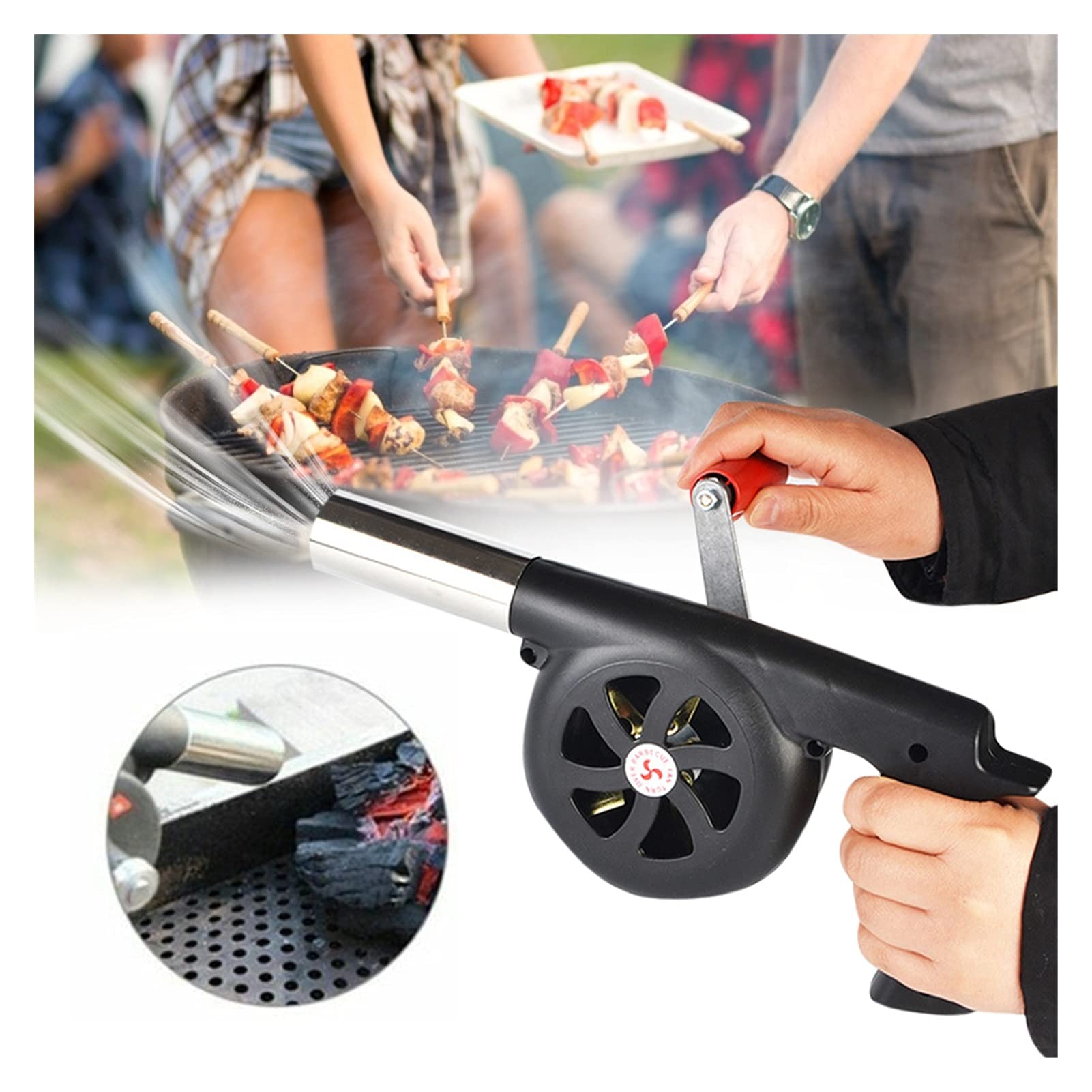 Ventilateur Centrifuge, Ventilateur de ventilateur barbecue manuel extérieur portable UN BARBECUE Grill à la main Feu Bellow Outils Camping Accessoires Outil cuisson