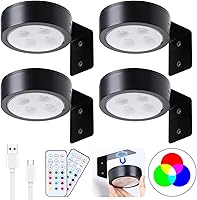 Vista 9 de Paquete de 2 luces inalámbricas para cuadros de pared, luz para cuadros recargable que funciona con pilas con control remoto, luz regulable