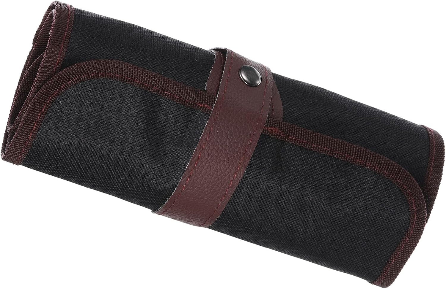 PATIKIL Handmade 48 Slots Roll Up Pencil Case, Oxford Cloth Pencil Wrap Pouch Pen Holder Organizer for Artist Drawing Coloring Sketching, Orange/Black