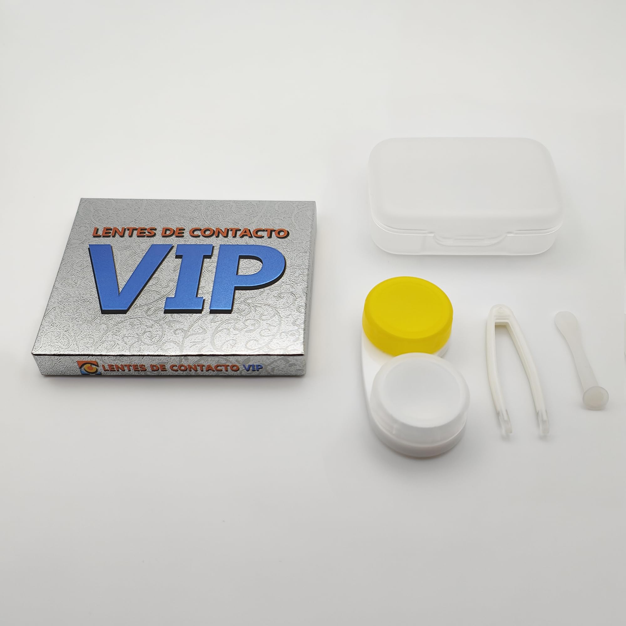 Lentillas de Contacto Color Gris Muy Claro Duración 1 Año + Kit de Accesorios Color Opal VIP (2 Piezas) Sin Aro de Definición