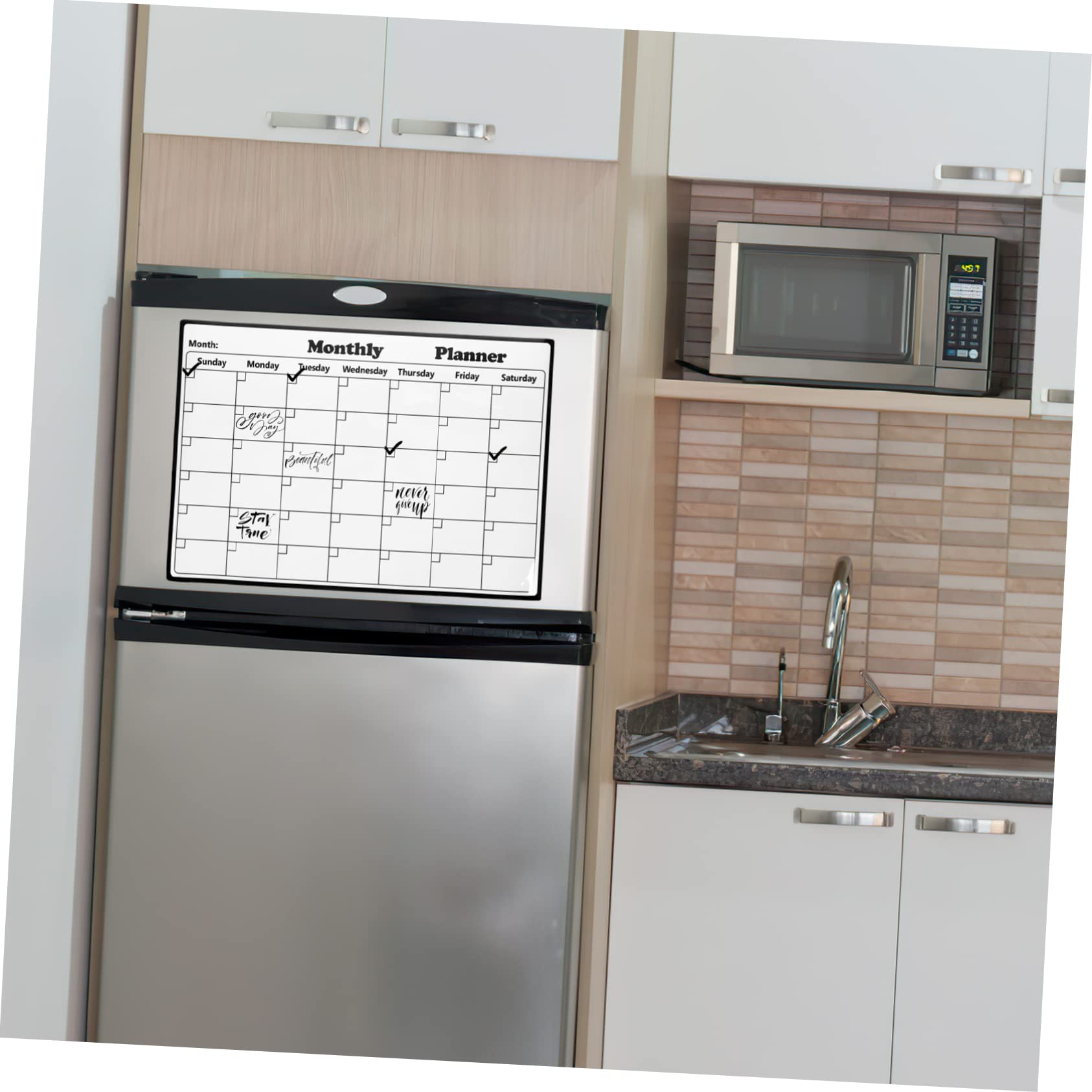 3St Kalender-Kühlschrank-Aufkleber Kühlschrankkalender magnetisch Liste Monatsplaner Whiteboard Spitze Erinnerung an den Kühlschrank Kühlschrankplanungs-Whiteboard Weich magnetisch