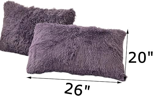Miniatura 2 de MorroMorn Fundas de almohada decorativas, 2 paquetes de fundas de almohada de piel sintética tamaño estándar, fundas de almohada de lujo lanudo con