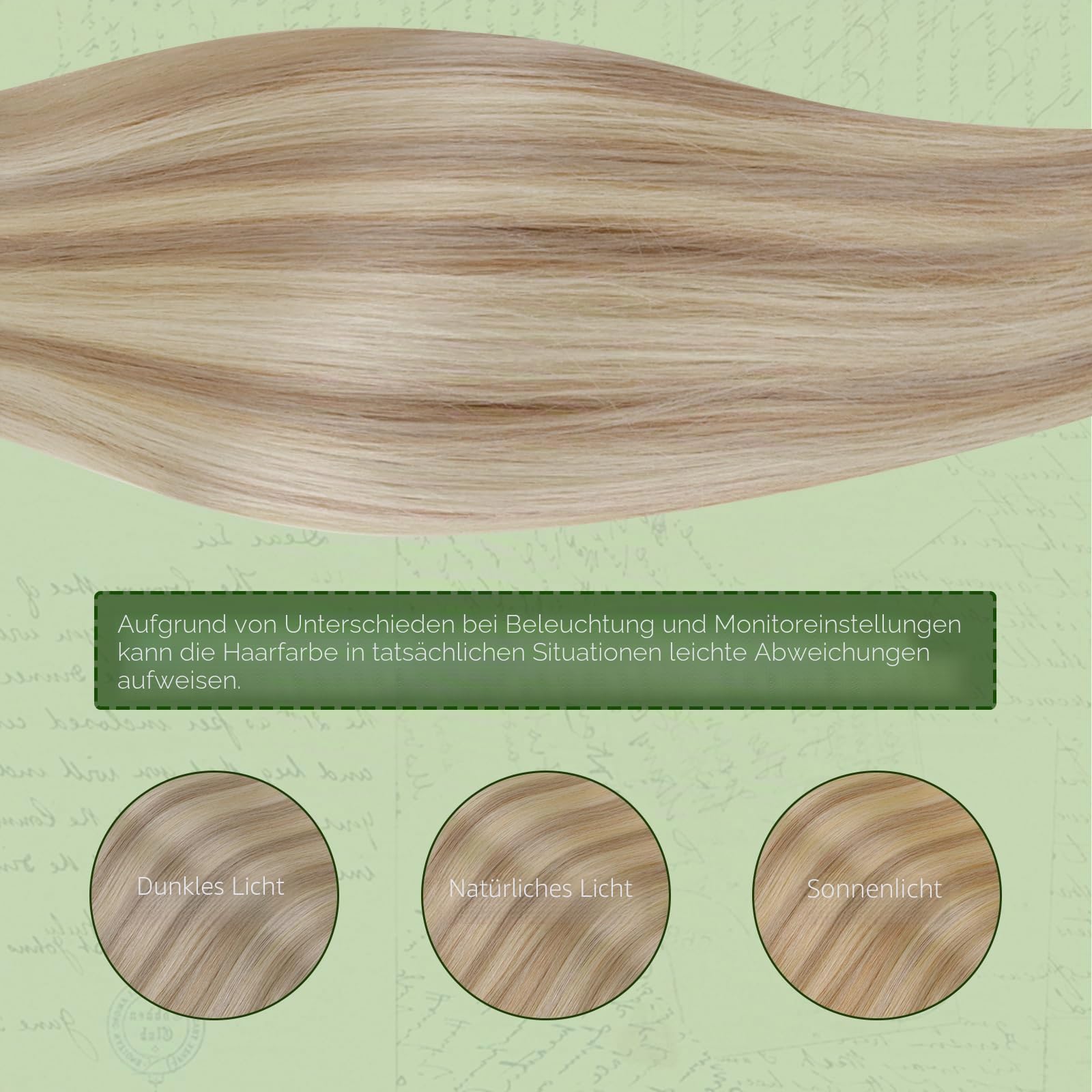 RUNATURE Clip in Extensions Echthaar Blond Highlight 25cm 7pcs 80g #18P60