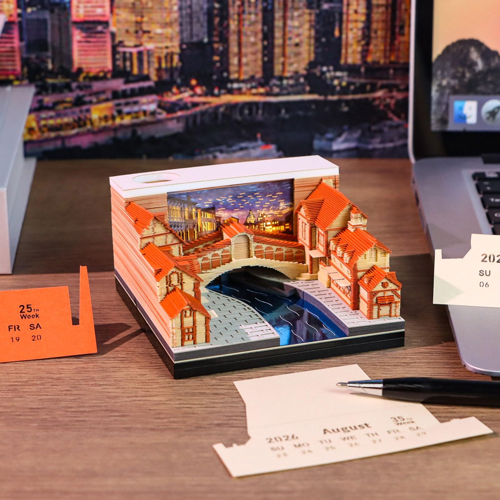 Planificador semanal decorativo 2026 con arte detallado de papel temático acuático y recordatorios integrados de papel de lujo para manualidades