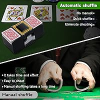Vista 3 de Unniweei Barajador Automático de Cartas 1-2 Barajas, Barajador Eléctrico Operado por Pilas, Juego de Cartas de Casino para Póker, Juego de Cartas