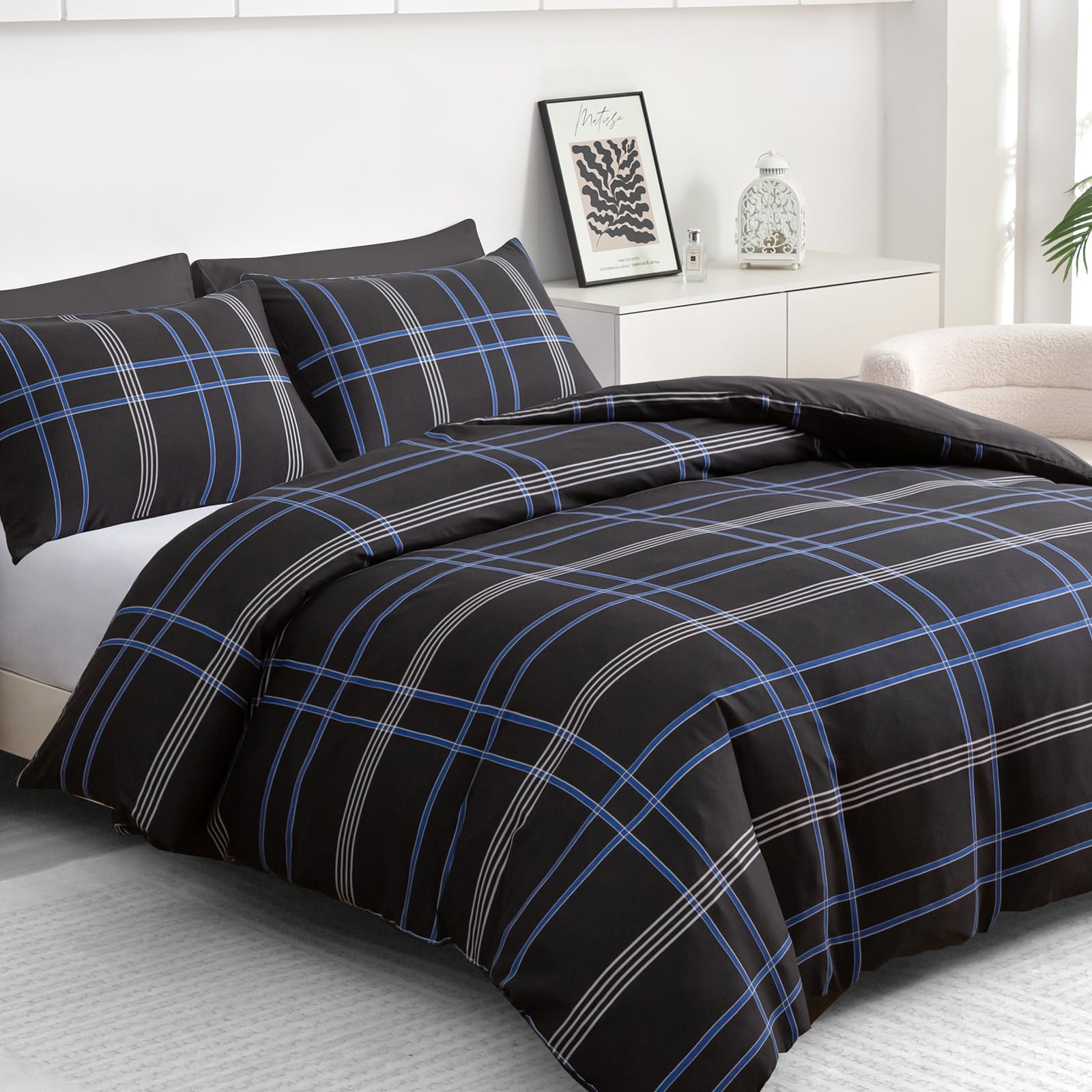 Pamposh King Size Duvet Cover Sets – Brushed Microfiber Kingsize Duvet Cover Sets - Hypoallergenic Quilt Cover Bedding Sets 3 Pcs With Zipper Closure For All Seasons