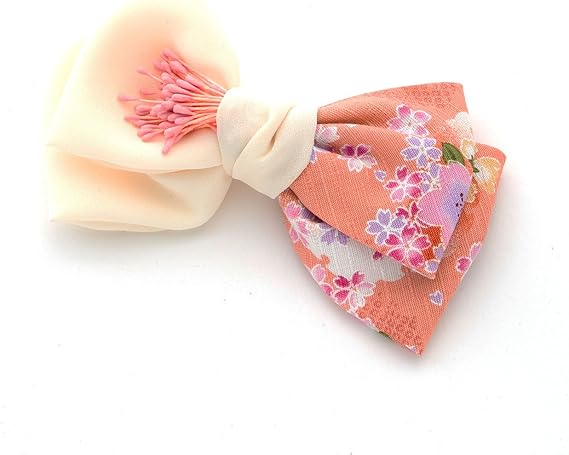 Amazon ミッシュキッシュ 髪飾り ヘアアクセサリー ちりめん 2色重ねの和柄蝶々リボンクリップ ピンク 4531 163 レディース キッズ 和装小物 通販
