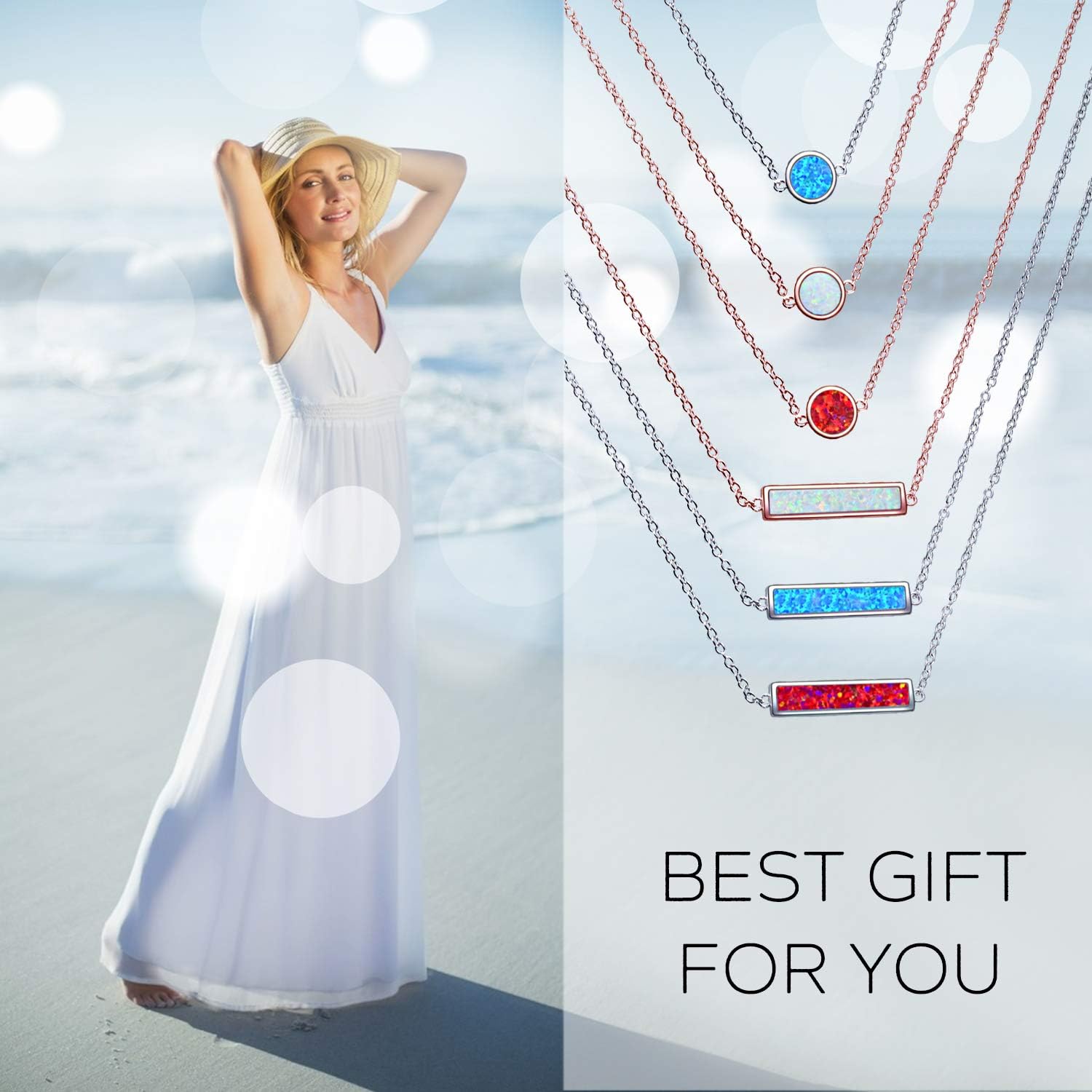 Sterling Silver Created Opal Anklets Dainty Foot Ankle Bracelets for Women