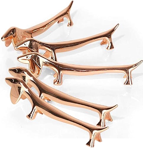 ChezMax Juego de 5 palillos de aleación de zinc, cuchara, tenedores, cuchillos, vajilla de descanso, color oro rosa