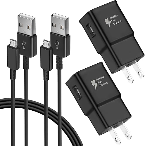 Kit de cargador rápido adaptable compatible con Samsung Galaxy S7S7 Edge S6S6 EdgeNote54 S4S3 S2 J7 J7V J5 J3V J3V J2G3 G4 K20Moto E4 E5, cargador