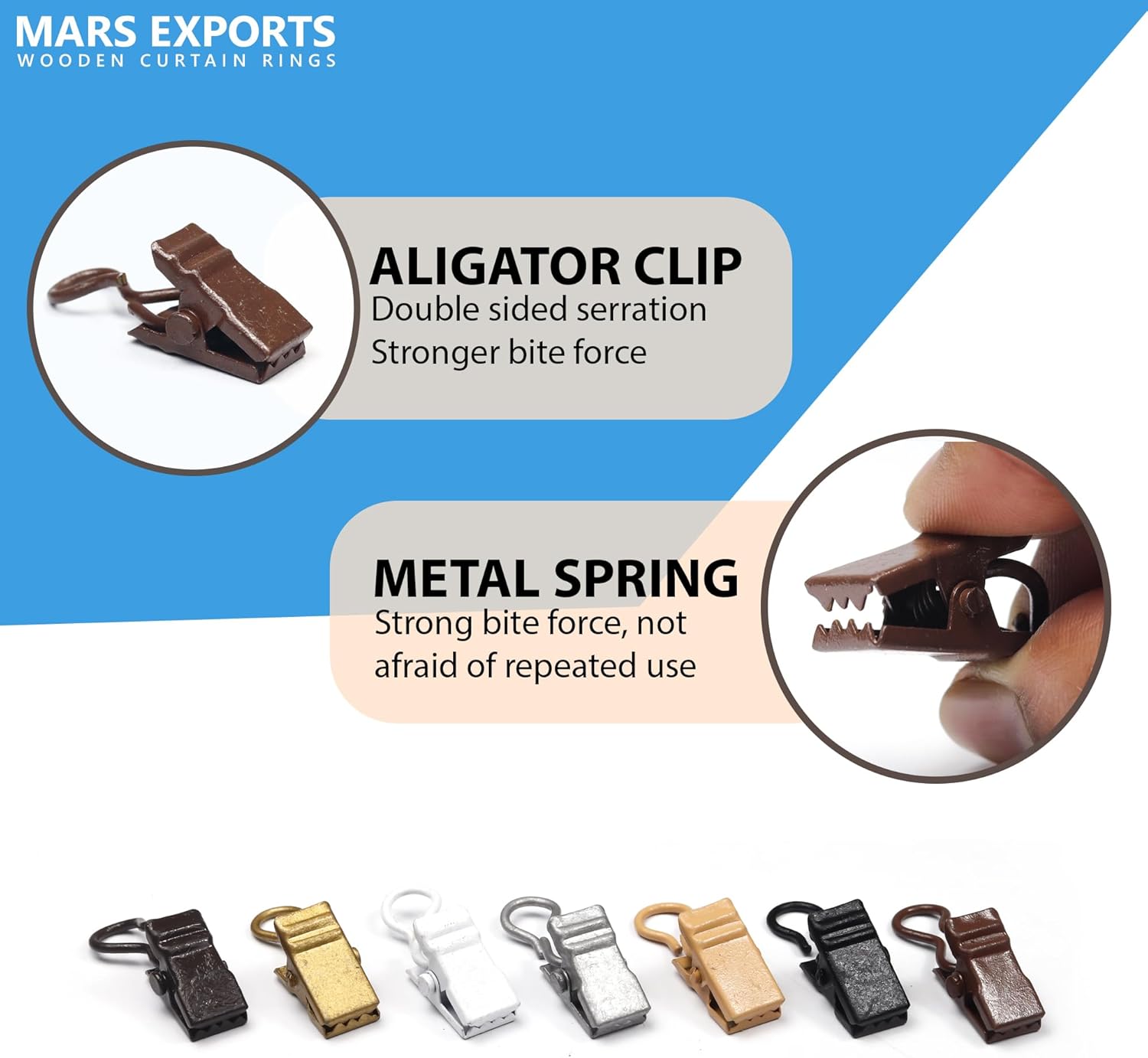 24 Pack of 2.5 Inch Wooden Curtains Rod Rings with Clips and Hooks, for 1-1.5 Inch Rod Pole, Wood Curtain Drapes Clip Ring, Hangers, Shower Curtains, Decor, and Drapery. (Natural Rosewood)