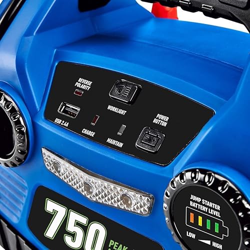 Miniatura 3 de Cen-Tech - Arrancador portátil de 750 amperios de pico y paquete de alimentación obtén hasta 5 arrancadores con una sola carga, luz de trabajo LED