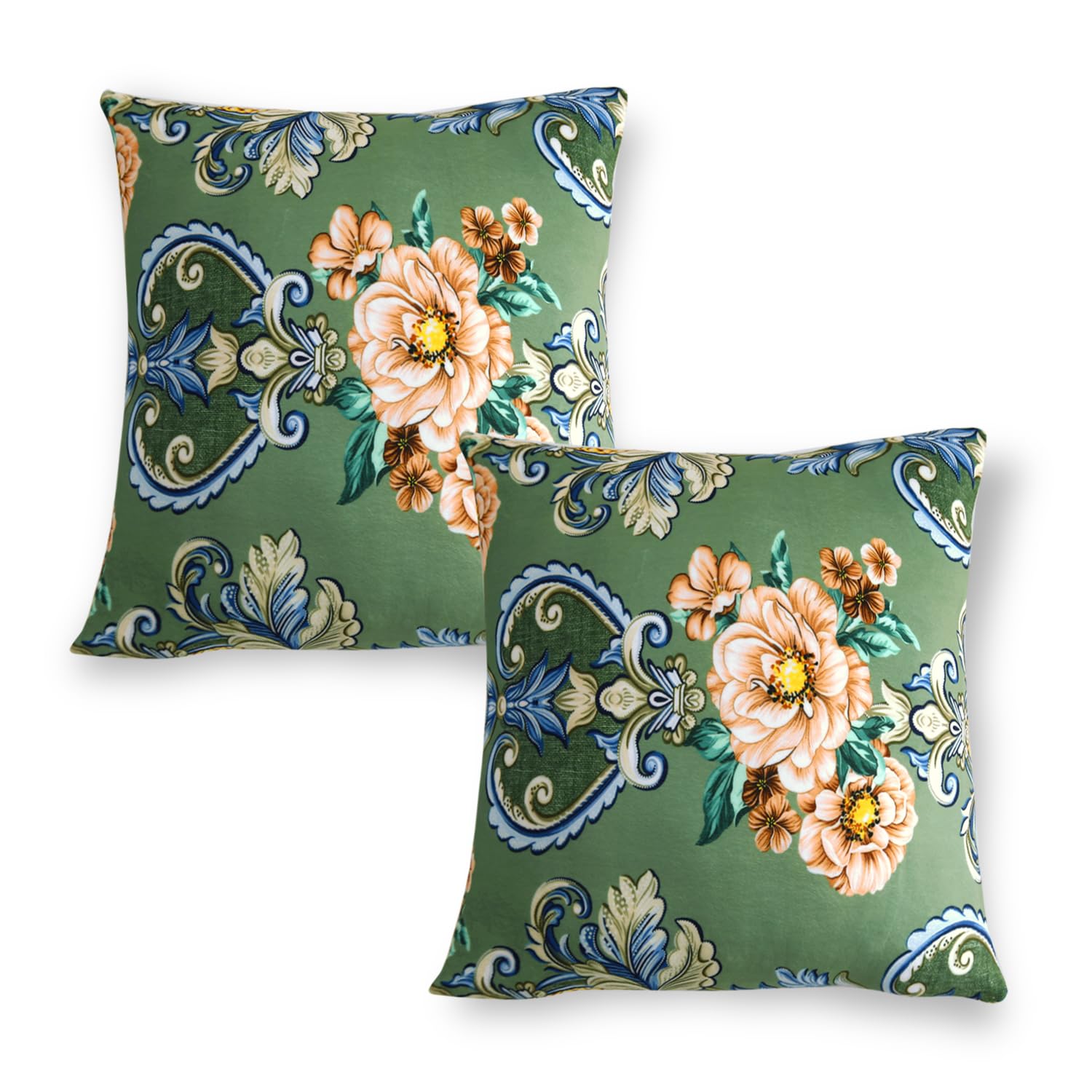 Velvet Cushion Covers - Amber Serene Flora -21