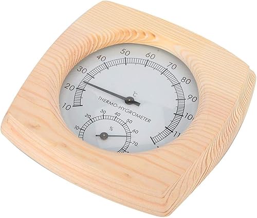 Miniatura 9 de Haofy Termómetro de sauna 2 en 1, termómetro digital higrómetro, higrómetro de madera para sala de vapor, medidor de temperatura interior, color