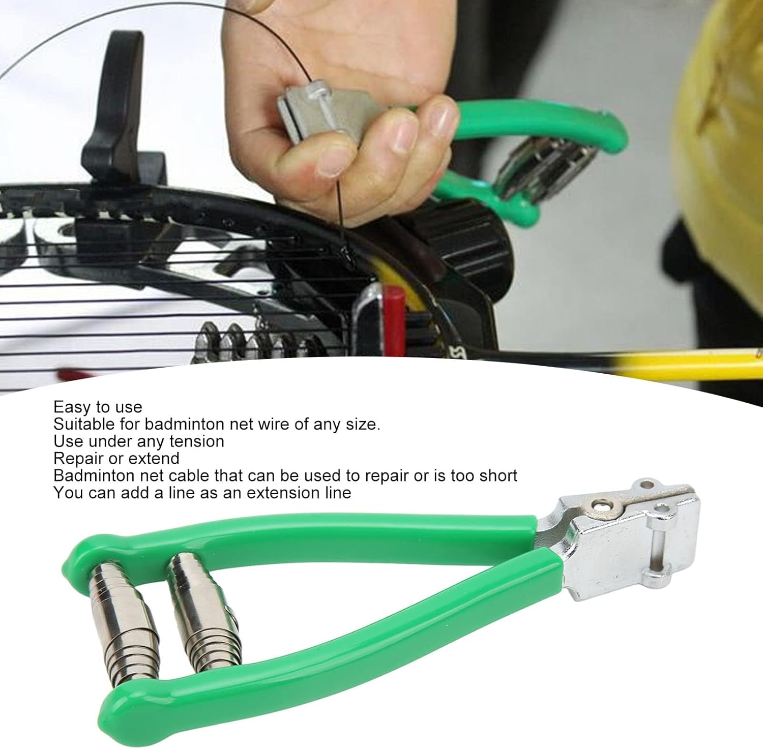Sports Starting Clamp, Professional Metal Starting Stringing Clamp Tool, Universal Tennis Stringing Machines Tools, for Tennis Badminton Racket Green