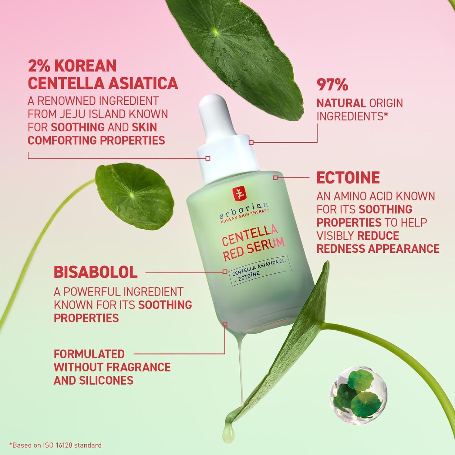 Erborian Red Serum, Daily Hydrating & Soothing Redness Treatment for Sensitive Skin, Lightweight Barrier Support with Centella, Korean Skincare - Image 2