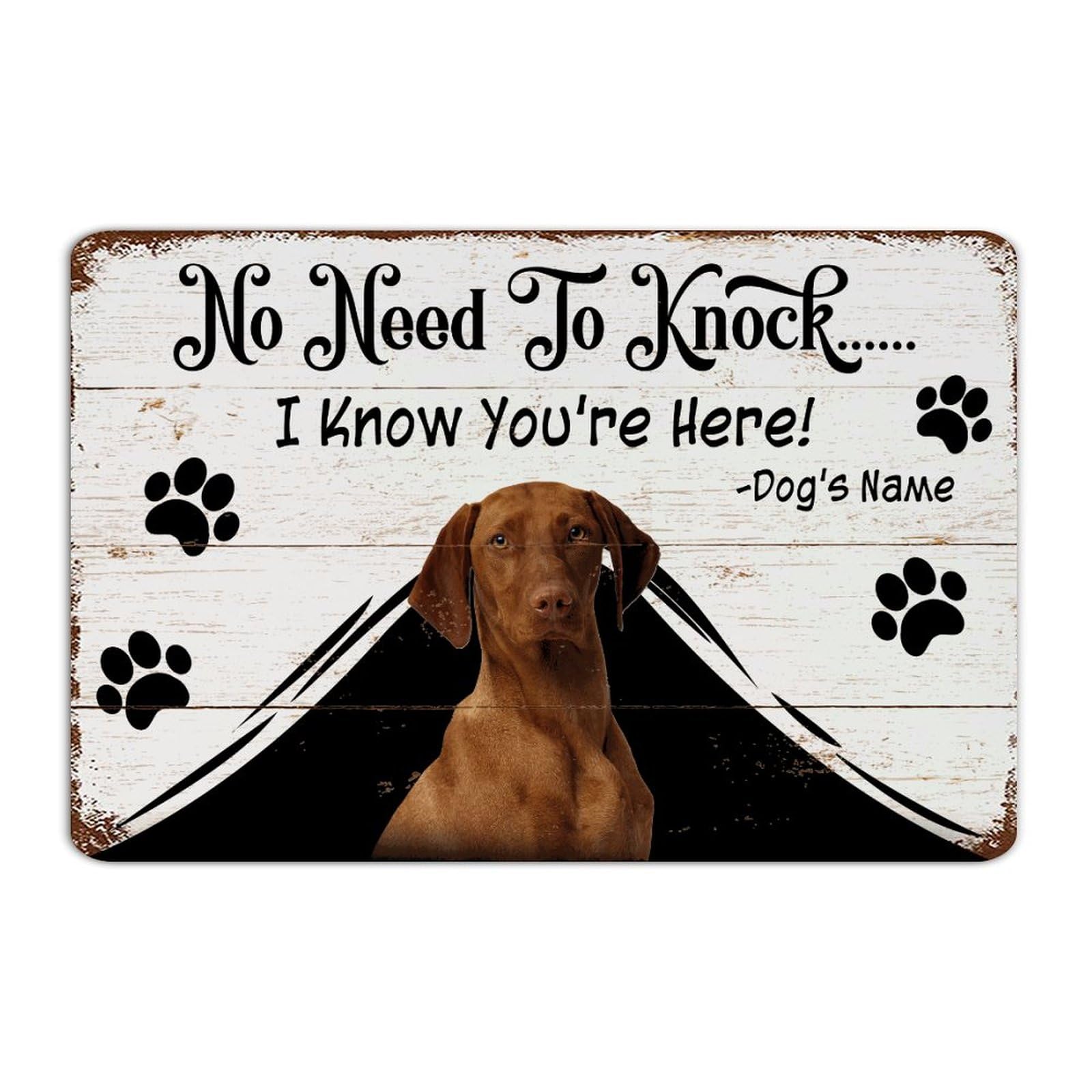 Plaque métal Vizsla humour pour décorer le salon, la salle à manger et le jardin